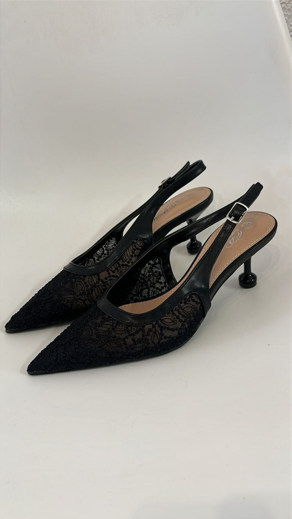 Lace Black Heels