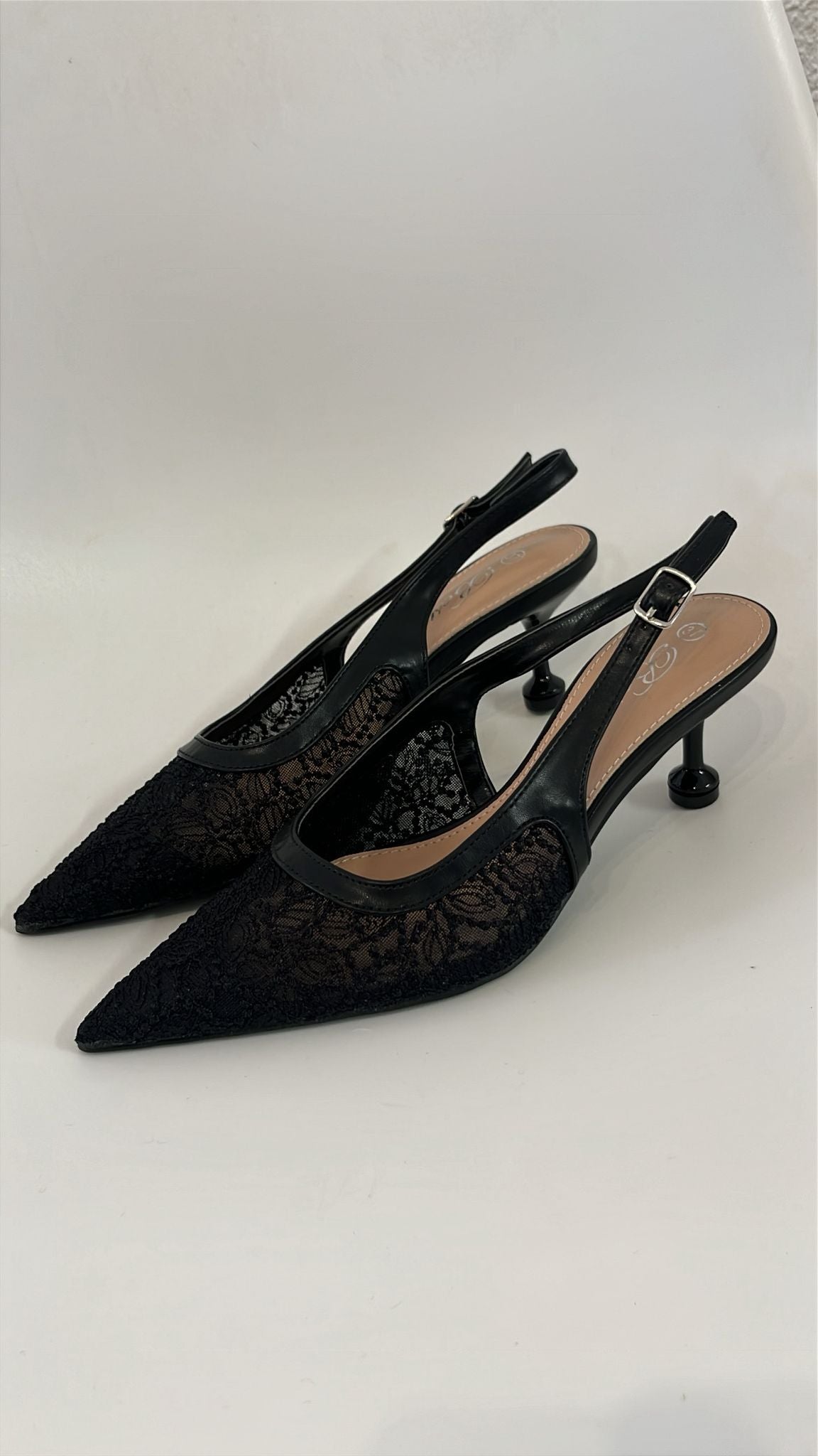 Lace Black Heels