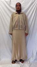 Cream Pleated Skirt